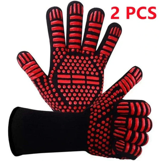 1472°F Heat Resistant Oven Mitts – Silicone BBQ & Grilling Gloves