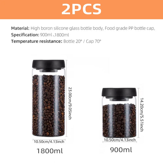 Vacuum Sealed Jar for Fresh Coffee Bean Storage – Kitchen Essential