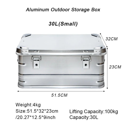 30-80L Aluminum Alloy Large Capacity Storage Box for Outdoor Adventures