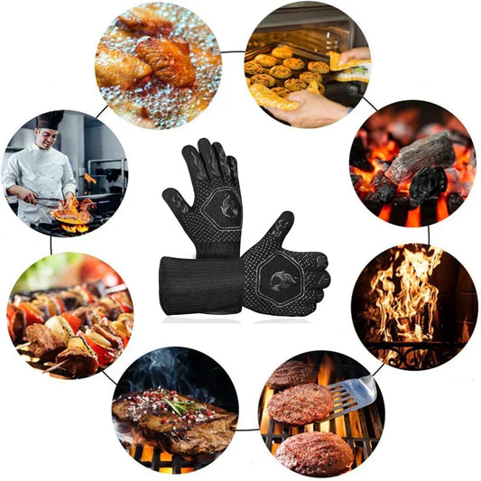 Heat-Resistant Silicone Oven Gloves for Safe Cooking &amp; Grilling
