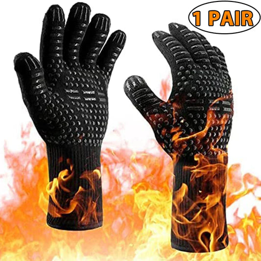 Heat-Resistant Silicone Oven Gloves for Safe Cooking &amp; Grilling