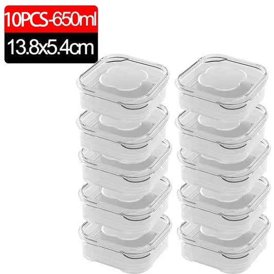 1/10PC Small Food Preservation Boxes – Transparent Kitchen Storage Solution