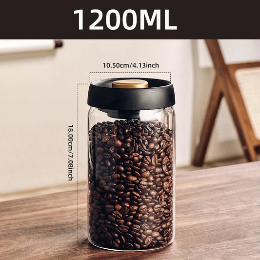 Vacuum Sealed Jar for Fresh Coffee Bean Storage – Kitchen Essential