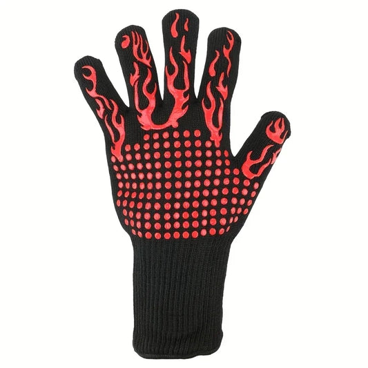 One Piece BBQ Gloves – High-Temperature Resistance Oven Mitts