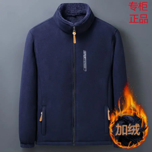 Winter Men Outdoor Fleece Jacket – Cold-Proof &amp; Windproof Casual Coat
